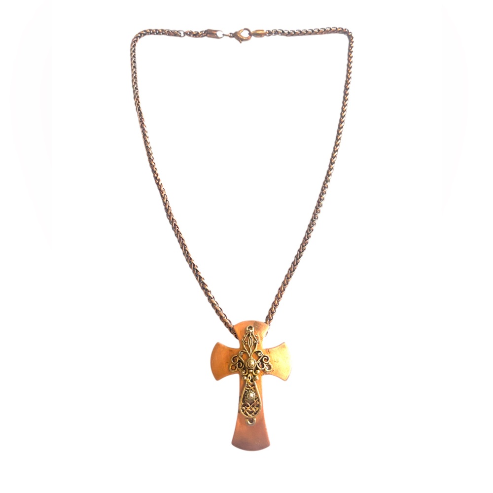 Copper Cross Necklace - Picture 2 of 2